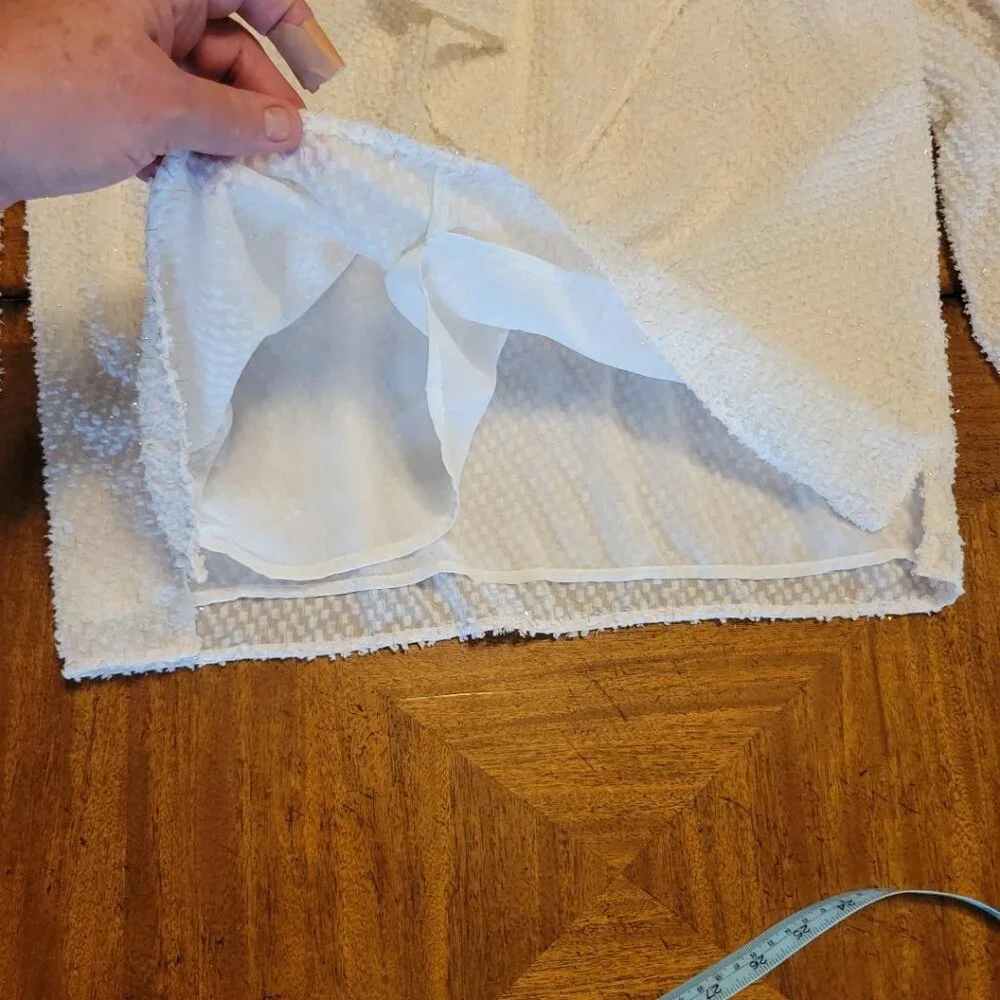 LOFT Cream with Gold Sparkle Ruffled Blouse - Picture 9 of 14